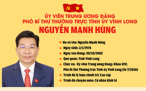 Tiểu sử đồng chí Nguyễn Mạnh Hùng, tân Phó Bí thư Thường trực Tỉnh ủy Vĩnh Long