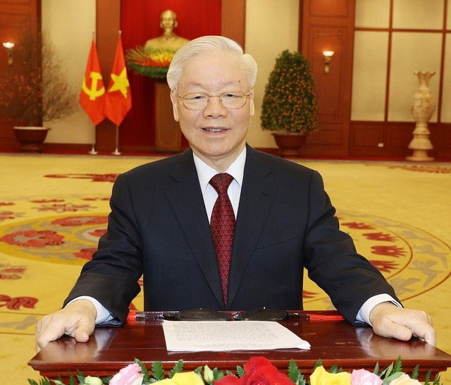 Tổng Bí thư Nguyễn Phú Trọng chúc Tết Quý Mão 2023 - Ảnh 1.
