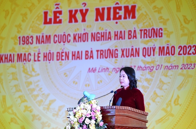 Quyền Chủ tịch nước Võ Thị Ánh Xuân: Hai Bà Trưng là biểu tượng của ý chí hiên ngang, khí phách quật cường của dân tộc - Ảnh 4.