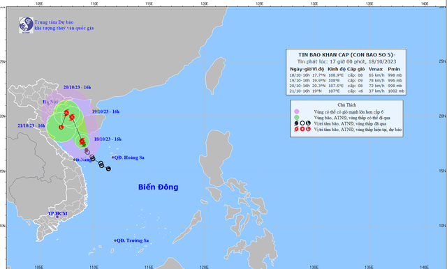 TIN BÃO KHẨN CẤP (Cơn bão số 5) và các chỉ đạo ứng phó - Ảnh 1.