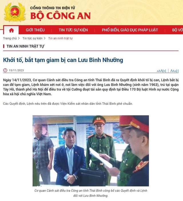 Bộ Công an thông tin việc khởi tố, bắt tạm giam ông Lưu Bình Nhưỡng- Ảnh 2.
