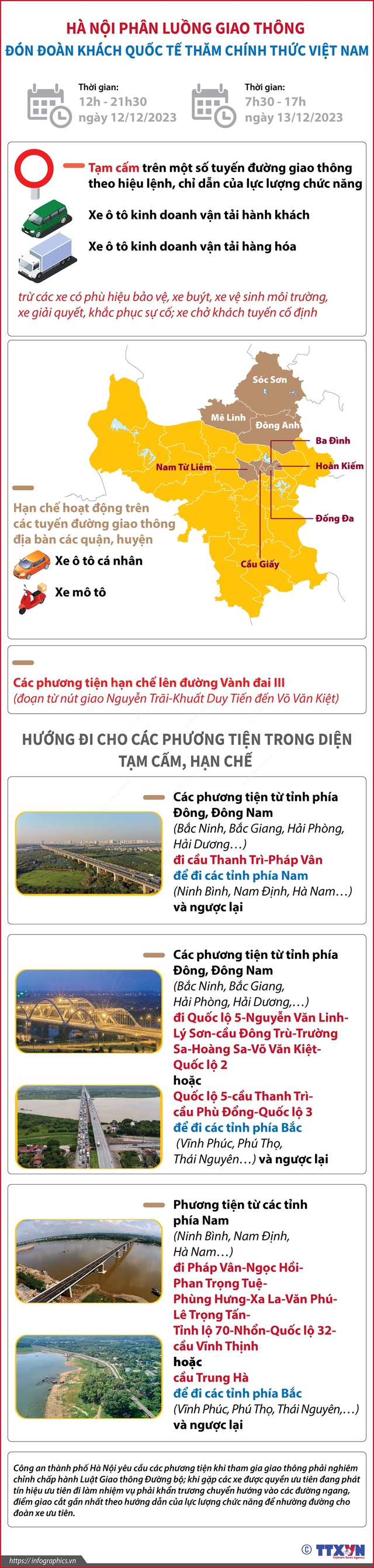 Hà Nội phân luồng giao thông, tổ chức hướng đi cho các loại phương tiện trong ngày 12-13/12- Ảnh 3.