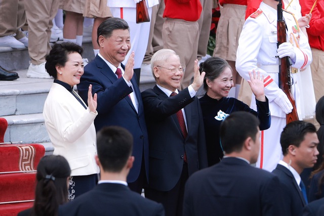 Tổng Bí thư Nguyễn Phú Trọng chủ trì Lễ đón chính thức, hội đàm với Tổng Bí thư, Chủ tịch nước Trung Quốc Tập Cận Bình- Ảnh 8.