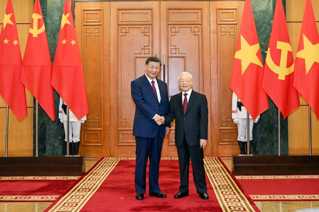Tổng Bí thư Nguyễn Phú Trọng hội đàm với Tổng Bí thư, Chủ tịch nước Trung Quốc Tập Cận Bình- Ảnh 1.