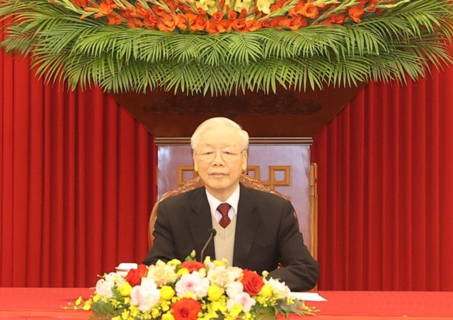 Tổng Bí thư Nguyễn Phú Trọng điện đàm cấp cao với Tổng thống Hoa Kỳ Joe Biden - Ảnh 1.