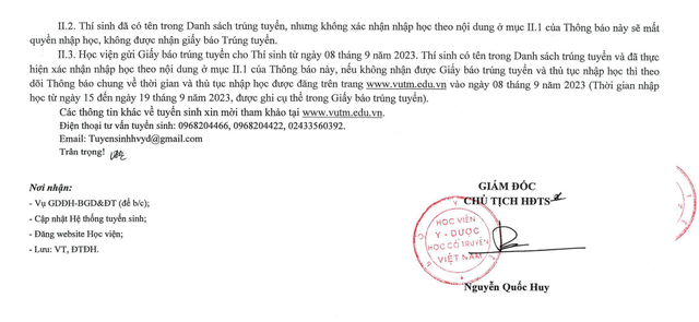 Điểm chuẩn Học viện Y Dược cổ truyền Việt Nam năm 2023 - Ảnh 3.