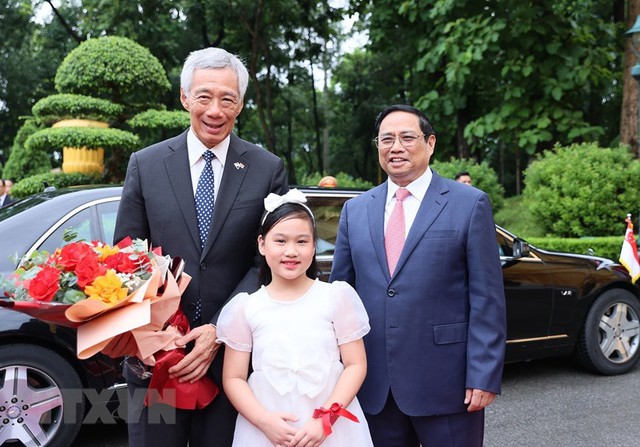 Thủ tướng Phạm Minh Chính chủ trì lễ đón Thủ tướng Singapore Lý Hiển Long - Ảnh 5.