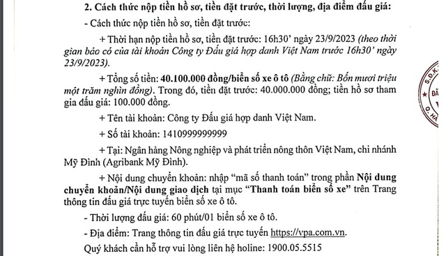 Nhanh tay đặt tiền trước để tham gia đấu giá 200 biển số xe ô tô vào ngày 28 và 29/9 - Ảnh 1.