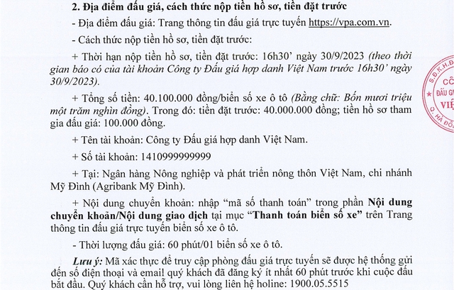 Đặt tiền trước để tham gia đấu giá biển số ngày 3/10 lựa chọn biển số ưng ý - Ảnh 1.