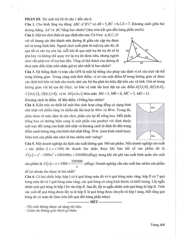 Thầy giáo nhận xét về đề thi tham khảo môn Toán tốt nghiệp THPT và các kiến nghị- Ảnh 8.