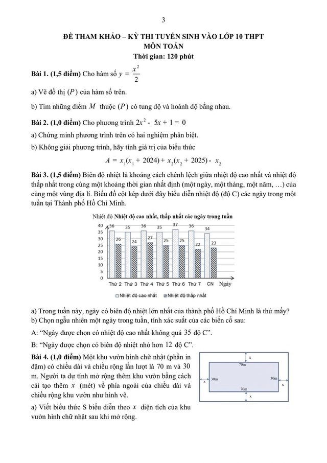 Đề tham khảo môn Toán thi vào lớp 10 TPHCM theo chương trình mới- Ảnh 1.
