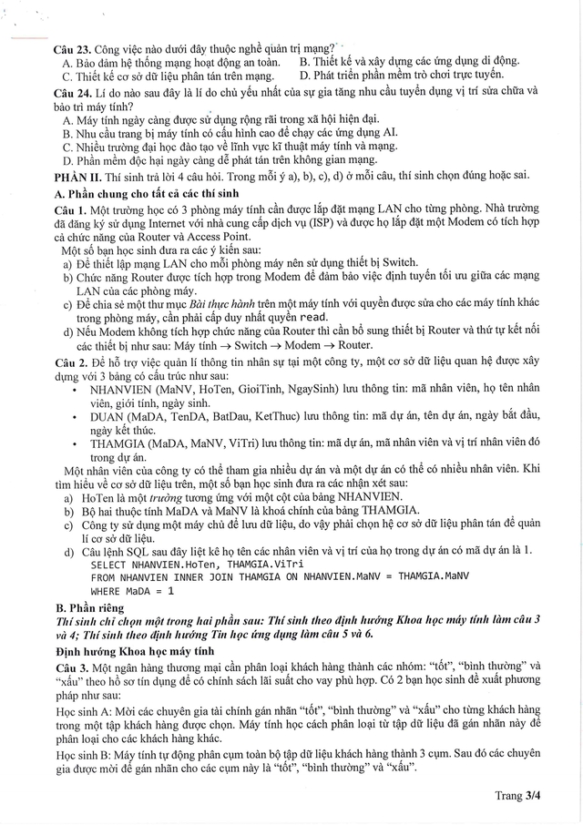 Đề thi tham khảo môn Tin học tốt nghiệp THPT từ năm 2025- Ảnh 4.