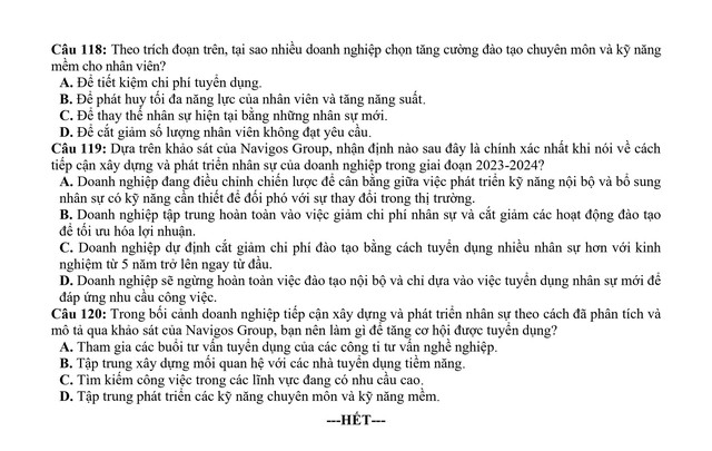 Đề thi minh họa đánh giá năng lực của ĐHQG TP HCM: Phần 3 Tư duy khoa học - Ảnh 4.