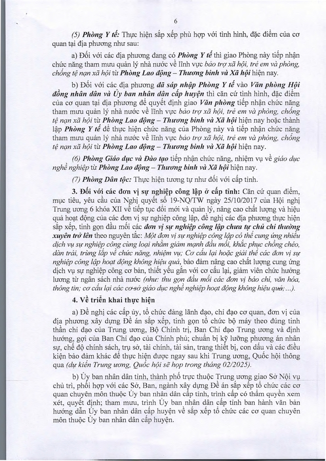 Công văn 24/CV-BCĐTKNQ18 định hướng, gợi ý SẮP XẾP TỔ CHỨC các cơ quan chuyên môn thuộc UBND cấp tỉnh, cấp huyện- Ảnh 6.
