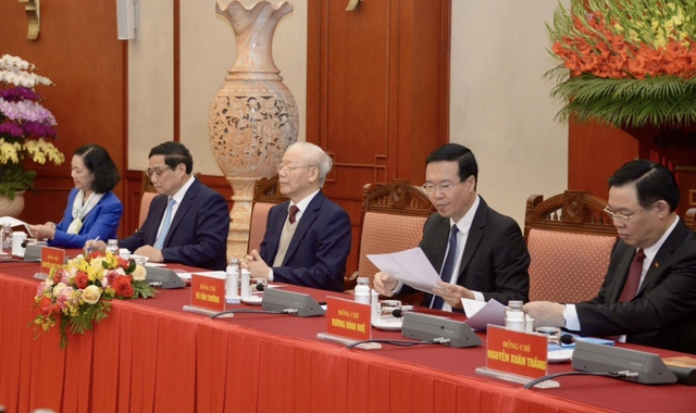 Tổng Bí thư Nguyễn Phú Trọng chủ trì phiên họp đầu tiên Tiểu ban Văn kiện Đại hội XIV của Đảng- Ảnh 5.
