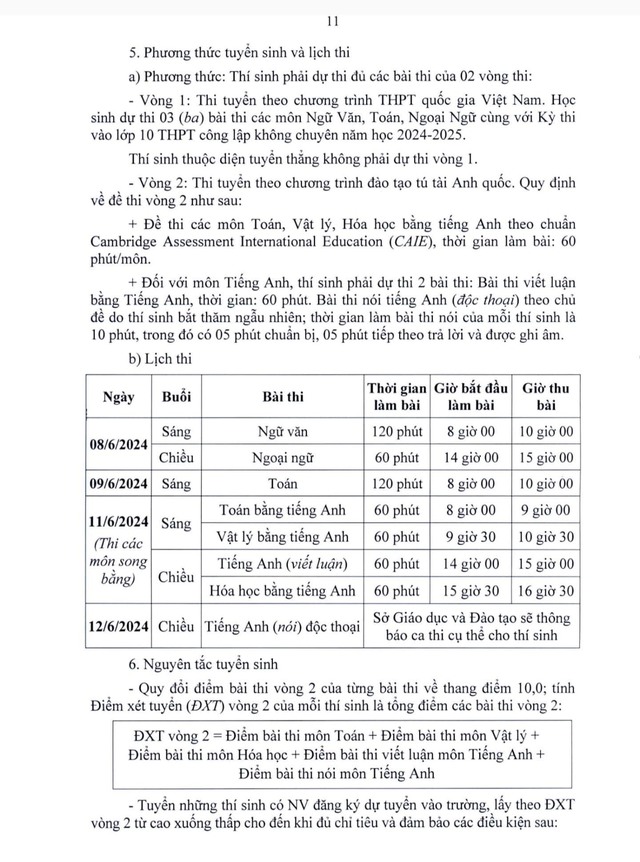Chi tiết LỊCH THI TUYỂN SINH LỚP 10 của Hà Nội năm học 2024-2025- Ảnh 11.
