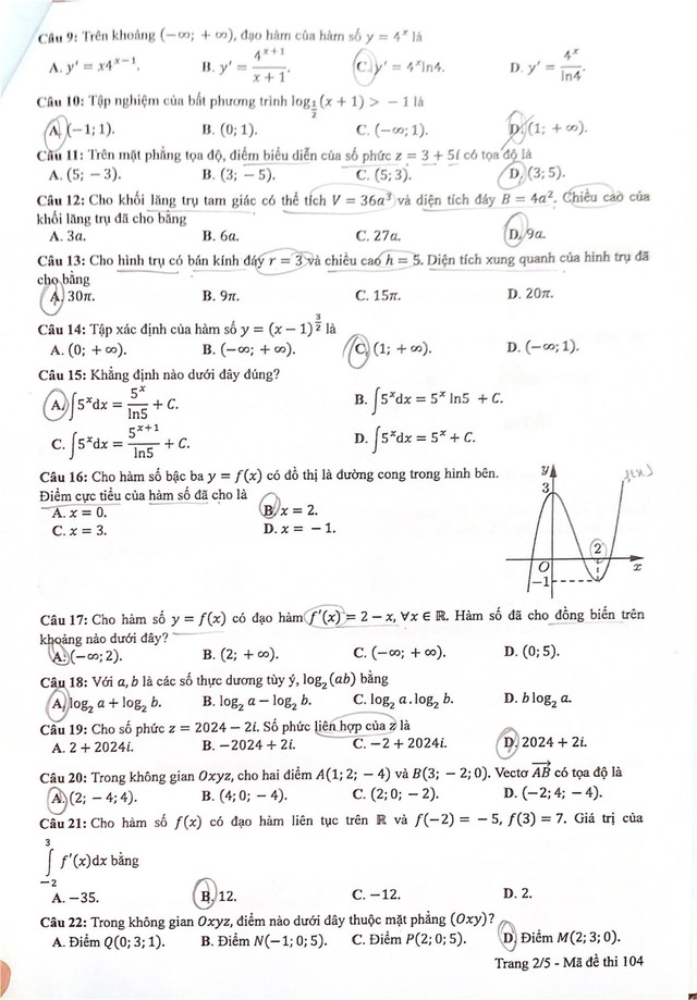 THI TỐT NGHIỆP THPT 2024: Đề thi, đáp án MÔN TOÁN- Ảnh 9.