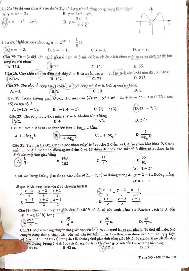 THI TỐT NGHIỆP THPT 2024: Đề thi môn Toán- Ảnh 4.
