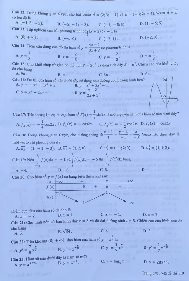 THI TỐT NGHIỆP THPT 2024: Đề thi, đáp án MÔN TOÁN- Ảnh 19.