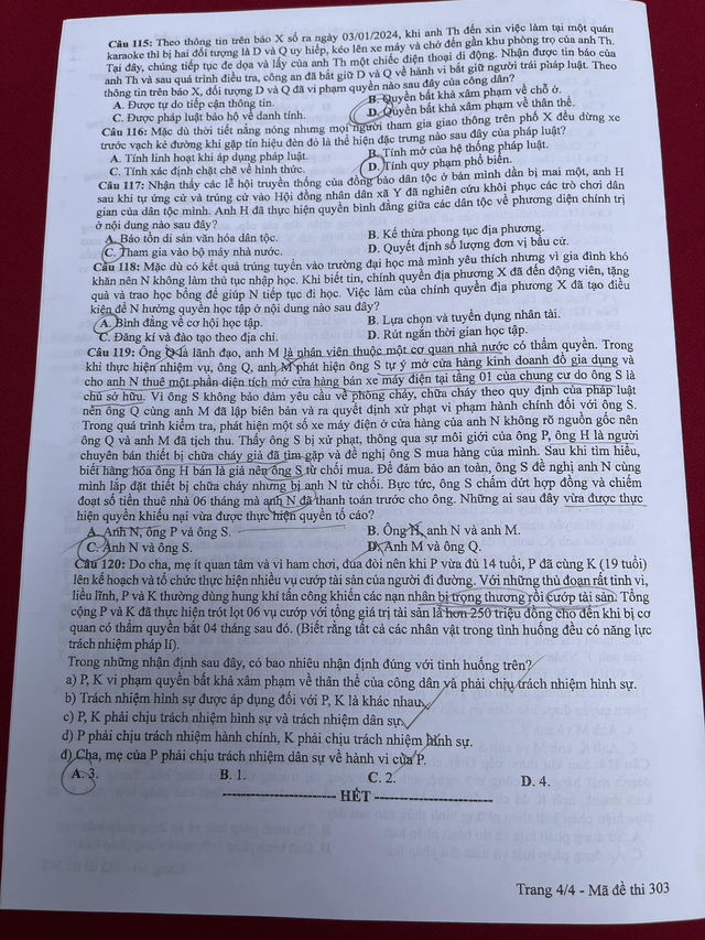 THI TỐT NGHIỆP THPT 2024: Đề thi, gợi ý đáp án MÔN GIÁO DỤC CÔNG DÂN- Ảnh 5.