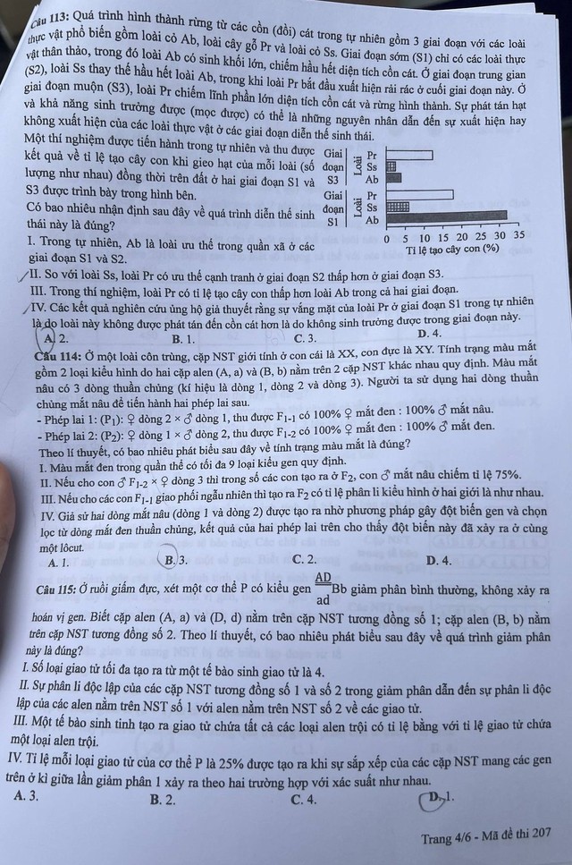 THI TỐT NGHIỆP THPT 2024: Đề thi, đáp án môn SINH HỌC- Ảnh 5.
