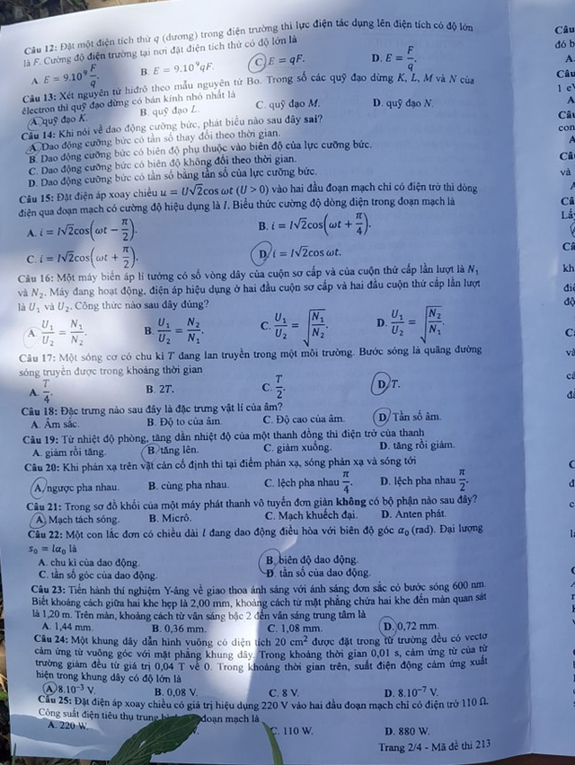 THI TỐT NGHIỆP THPT 2024: Đề thi, đáp án môn VẬT LÝ- Ảnh 3.