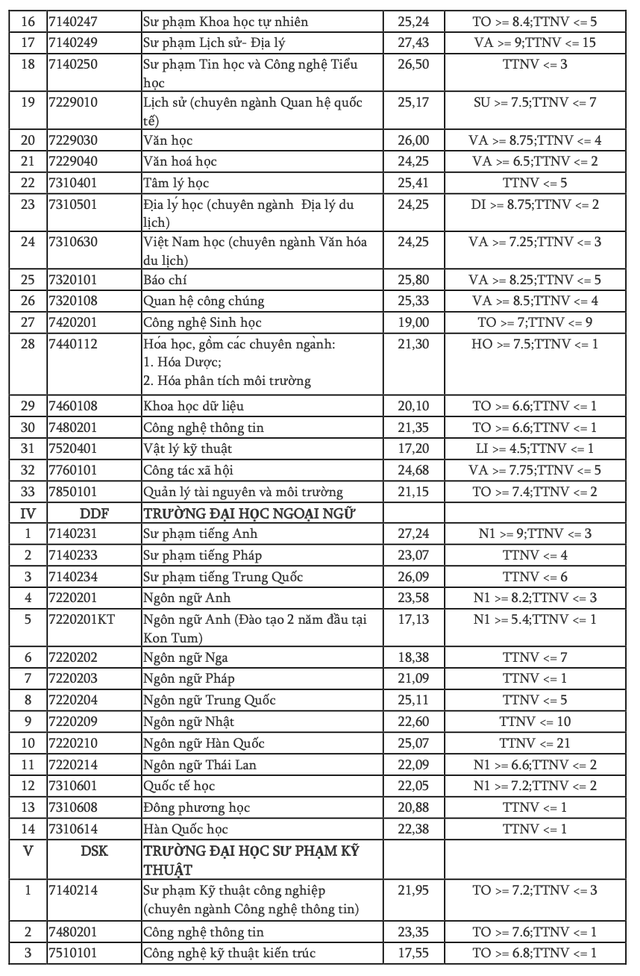 ĐIỂM CHUẨN ĐẠI HỌC ĐÀ NẴNG năm 2024- Ảnh 4.