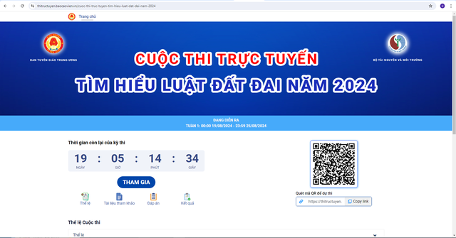 Từ 19/8, THI TRỰC TUYẾN TÌM HIỂU LUẬT ĐẤT ĐAI năm 2024- Ảnh 1.