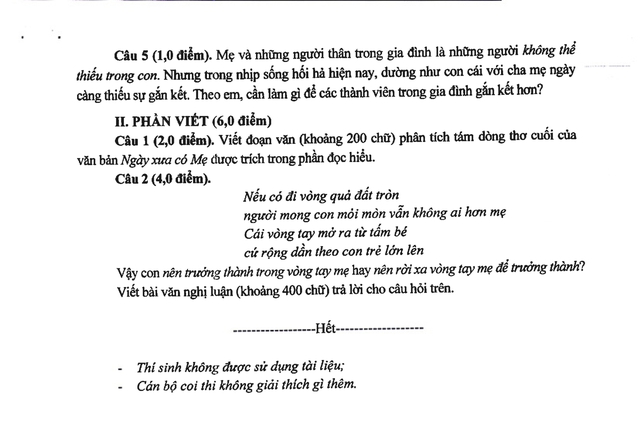 Gợi ý đáp án đề minh họa môn Ngữ văn thi vào lớp 10 Hà Nội theo chương trình mới- Ảnh 3.