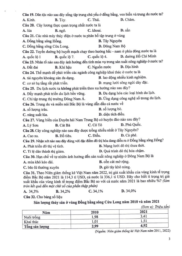 Gợi ý đáp án đề minh họa môn LỊCH SỬ & ĐỊA LÝ thi vào lớp 10 Hà Nội theo chương trình mới- Ảnh 4.