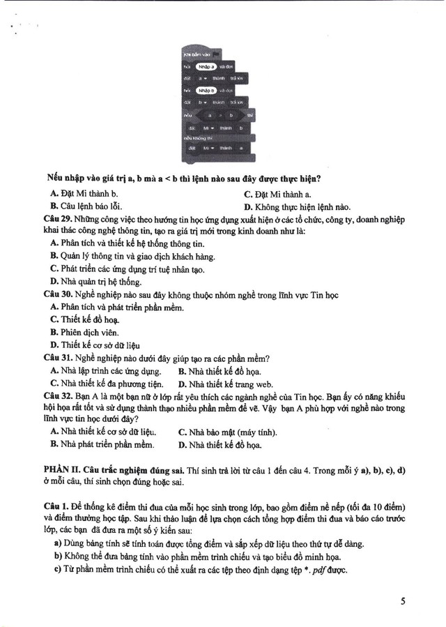Gợi ý đáp án đề minh họa môn TIN HỌC thi vào lớp 10 Hà Nội theo chương trình mới- Ảnh 7.