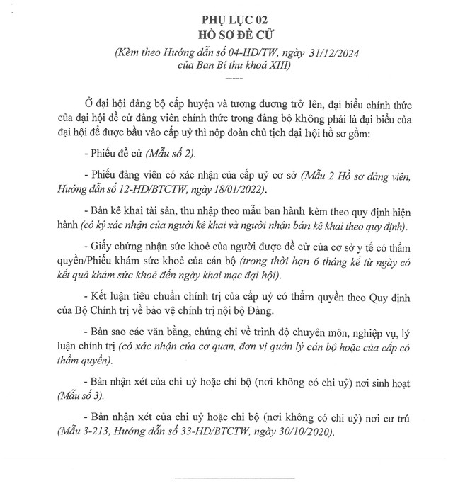 Hướng dẫn thủ tục, hồ sơ ứng cử, đề cử thực hiện Quy chế bầu cử trong Đảng- Ảnh 3.