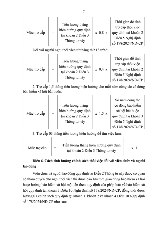 TOÀN VĂN: Thông tư hướng dẫn chính sách, chế độ với CBCCVC và người lao động trong sắp xếp tổ chức bộ máy - Ảnh 6.