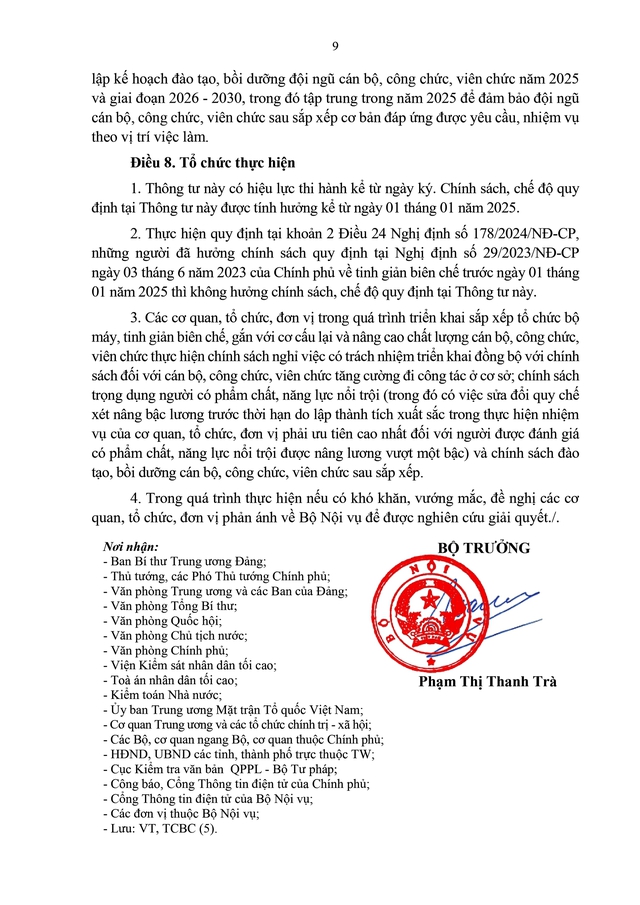 TOÀN VĂN: Thông tư hướng dẫn chính sách, chế độ với CBCCVC và người lao động trong sắp xếp tổ chức bộ máy - Ảnh 8.