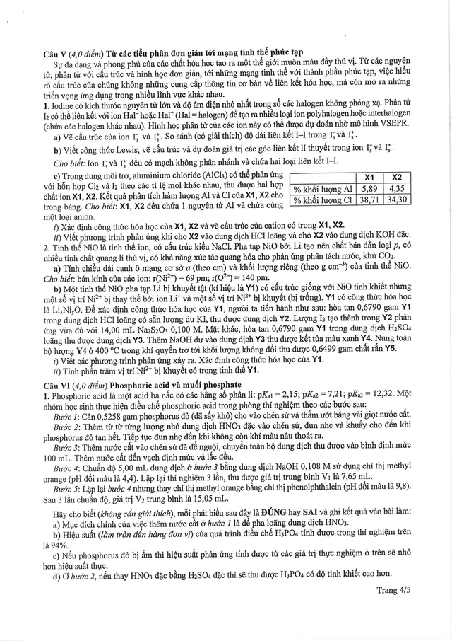 Đề thi và đáp án môn Hóa Học chọn học sinh giỏi quốc gia THPT năm học 2024-2025- Ảnh 4.