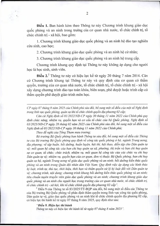 Chương trình khung giáo dục quốc phòng và an ninh- Ảnh 2.