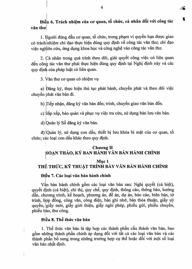 Quy định về công tác văn thư, quản lý văn bản; thể thức, kỹ thuật trình bày văn bản, bản sao văn bản; viết hoa; mẫu trình bày văn bản hành chính- Ảnh 4. Quy định về công tác văn thư, quản lý văn bản; thể thức, kỹ thuật trình bày văn bản, bản sao văn bản; viết hoa; mẫu trình bày văn bản hành chính- Ảnh 4.