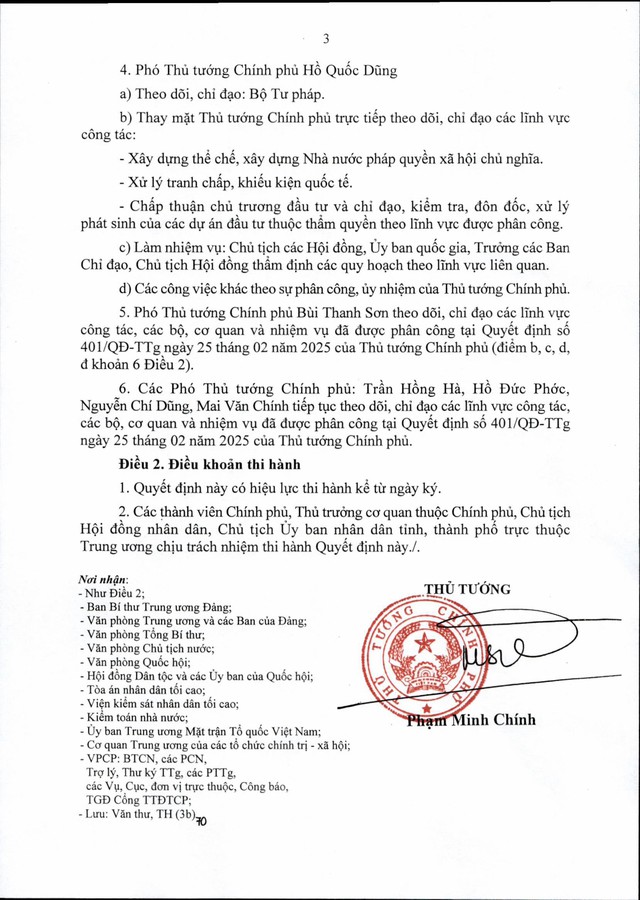 PHÂN CÔNG NHIỆM VỤ CỦA CÁC PHÓ THỦ TƯỚNG CHÍNH PHỦ- Ảnh 3.