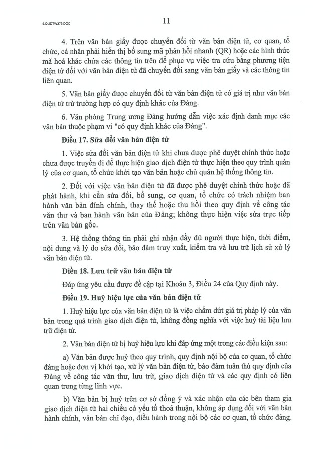 Quy định số 379-QĐ/TW về thực hiện giao dịch điện tử trong hoạt động của các cơ quan, tổ chức đảng- Ảnh 11. Quy định số 379-QĐ/TW về thực hiện giao dịch điện tử trong hoạt động của các cơ quan, tổ chức đảng- Ảnh 11.