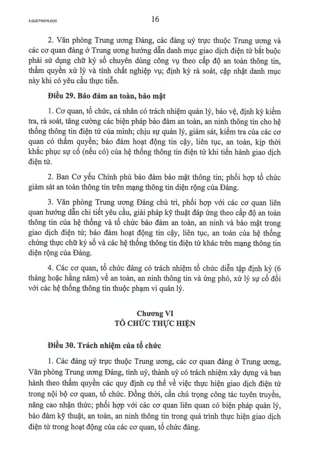 Quy định số 379-QĐ/TW về thực hiện giao dịch điện tử trong hoạt động của các cơ quan, tổ chức đảng- Ảnh 16. Quy định số 379-QĐ/TW về thực hiện giao dịch điện tử trong hoạt động của các cơ quan, tổ chức đảng- Ảnh 16.