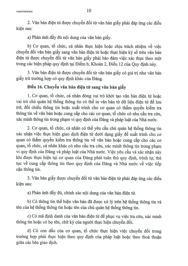 Quy định số 379-QĐ/TW về thực hiện giao dịch điện tử trong hoạt động của các cơ quan, tổ chức đảng- Ảnh 10. Quy định số 379-QĐ/TW về thực hiện giao dịch điện tử trong hoạt động của các cơ quan, tổ chức đảng- Ảnh 10.