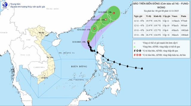 Tin bão Bão số 14 (Bão FUNG-WONG) và các chỉ đạo ứng phó- Ảnh 1. Tin bão Bão số 14 (Bão FUNG-WONG) và các chỉ đạo ứng phó- Ảnh 1.