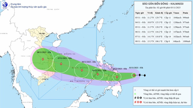 CẬP NHẬT: Tin Bão KALMAEGI và các chỉ đạo ứng phó- Ảnh 1.