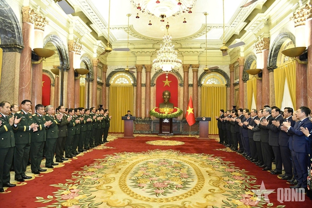 Chủ tịch nước trao quyết định thăng quân hàm Đại tướng, Thượng tướng, bổ nhiệm Chủ nhiệm Tổng cục Chính trị- Ảnh 4.