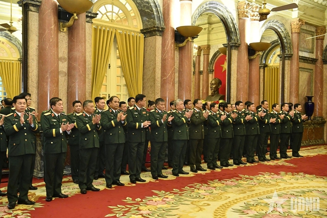 Chủ tịch nước trao quyết định thăng quân hàm Đại tướng, Thượng tướng, bổ nhiệm Chủ nhiệm Tổng cục Chính trị- Ảnh 6.