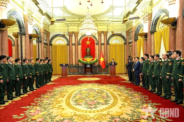 Chủ tịch nước Lương Cường trao quyết định thăng quân hàm Thượng tướng Quân đội- Ảnh 3.