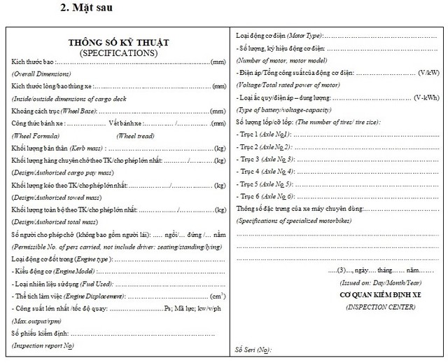 Đề xuất mẫu Giấy chứng nhận kiểm định an toàn kỹ thuật và bảo vệ môi trường xe cơ giới, xe máy chuyên dùng- Ảnh 4.