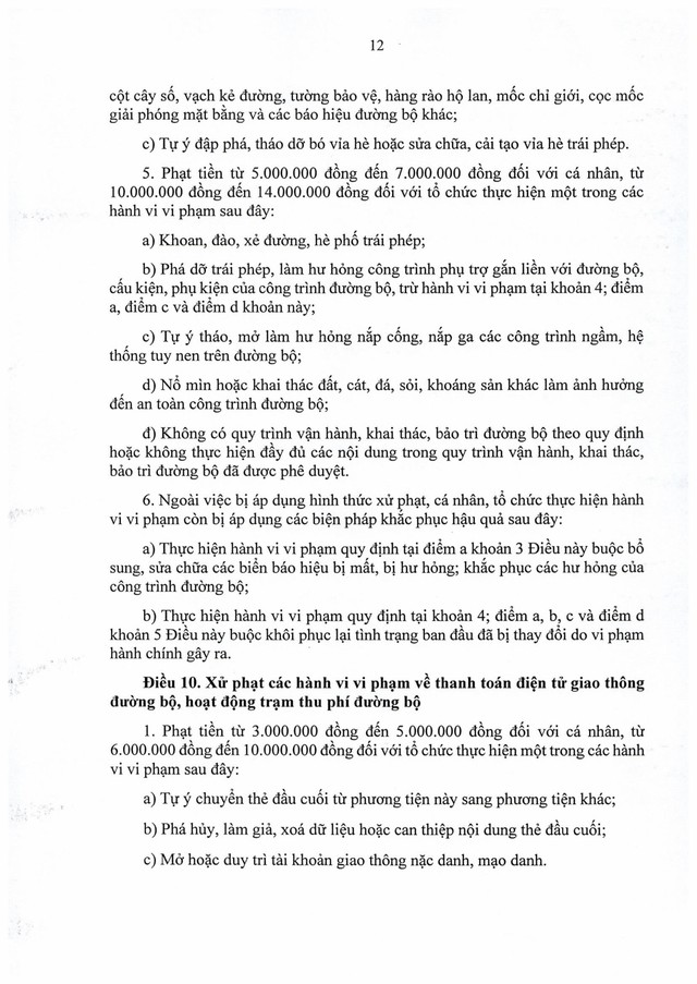 TOÀN VĂN: Nghị định số 336/2025/NĐ-CP quy định xử phạt vi phạm hành chính trong hoạt động đường bộ- Ảnh 13.