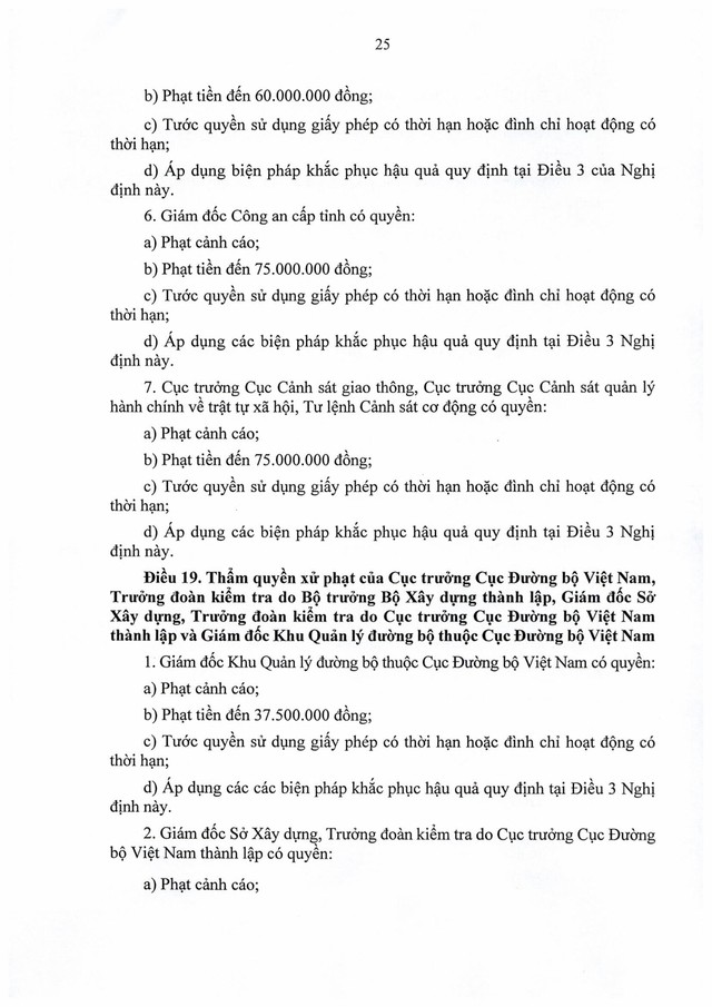 TOÀN VĂN: Nghị định số 336/2025/NĐ-CP quy định xử phạt vi phạm hành chính trong hoạt động đường bộ- Ảnh 26.