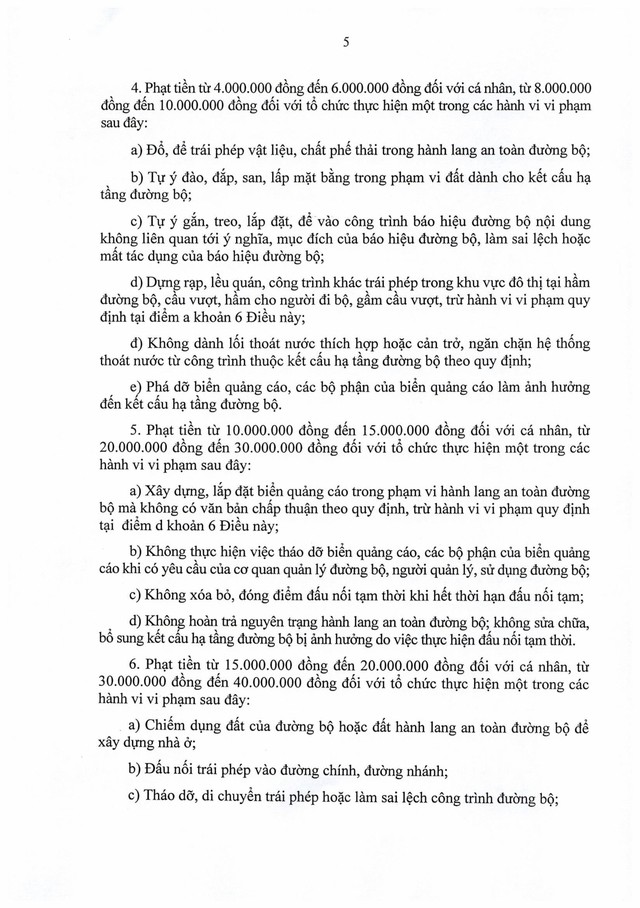 TOÀN VĂN: Nghị định số 336/2025/NĐ-CP quy định xử phạt vi phạm hành chính trong hoạt động đường bộ- Ảnh 6.